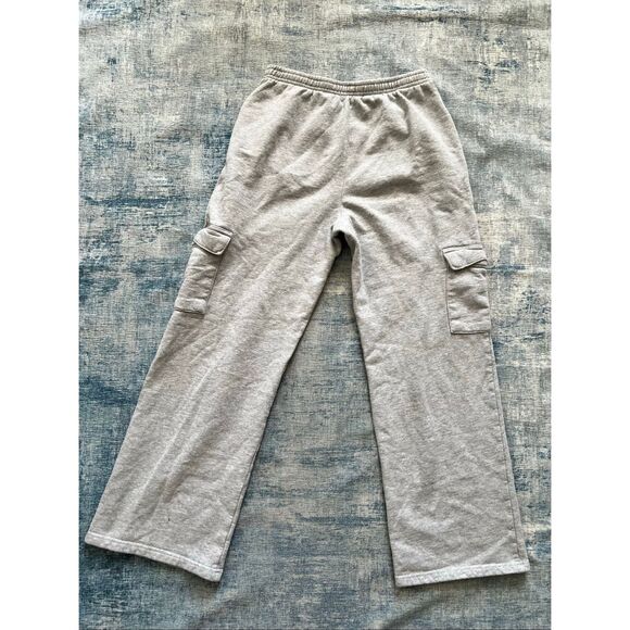 Brandy Melville Cargo Heathered Gray Wide Leg Sweatpants One Size / Small - Picture 2 of 6